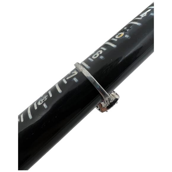 Sterling Silver 925 Ruby Red CZ Halo Ring Art Deco Style Size 6.5 - Picture 7 of 13